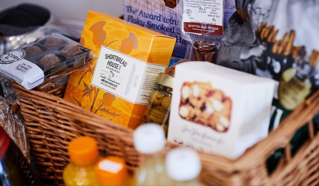 Perthshire Luxury Goods in a Gourmet Food Basket.